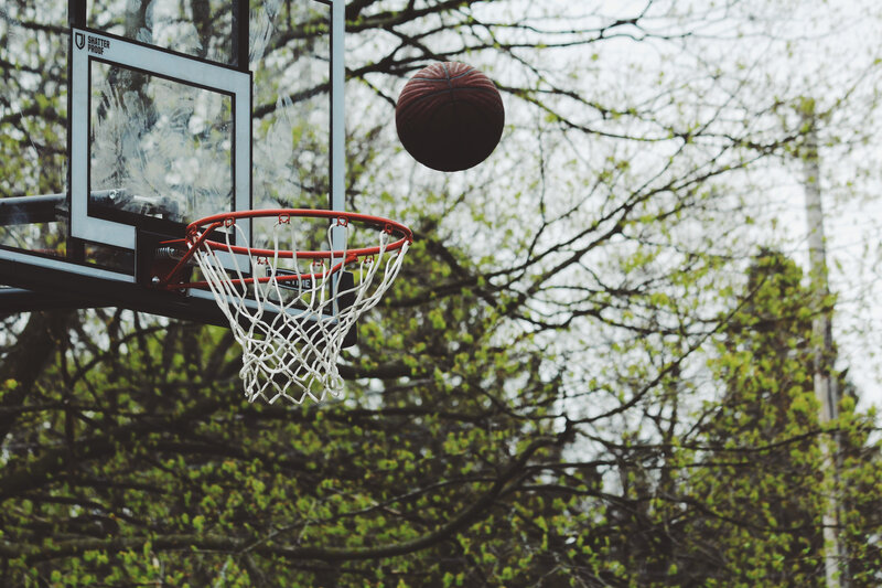 basketball shot in progress