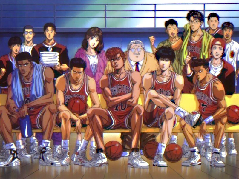 Basketball Team on Bench