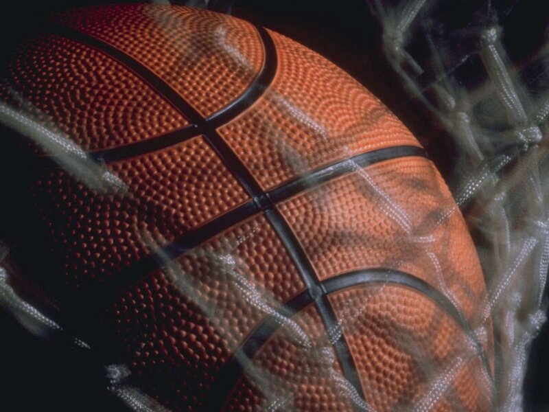 Basketball Through Net — Orange