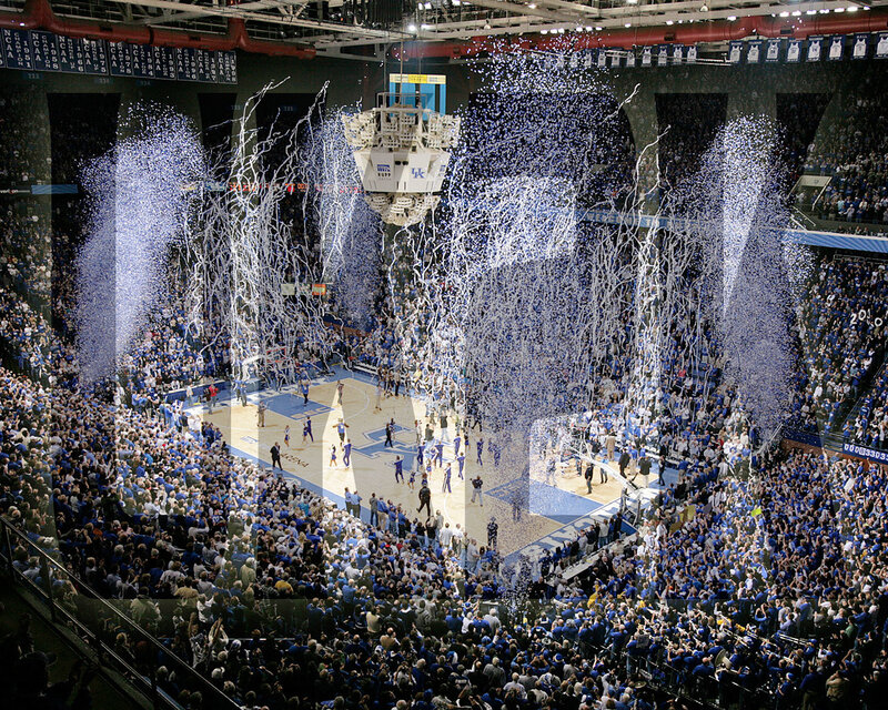 Basketball victory celebration