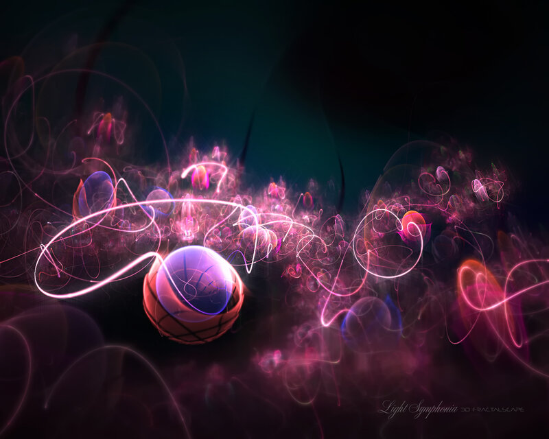 Basketball with Light Trails — Purple