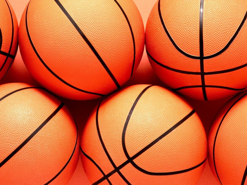 Basketballs in a pile