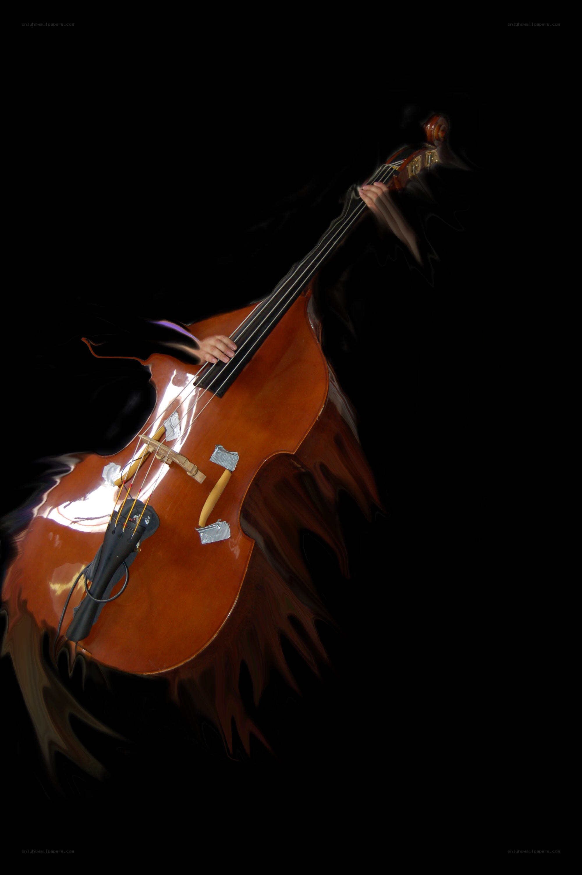 Bass guitar in motion