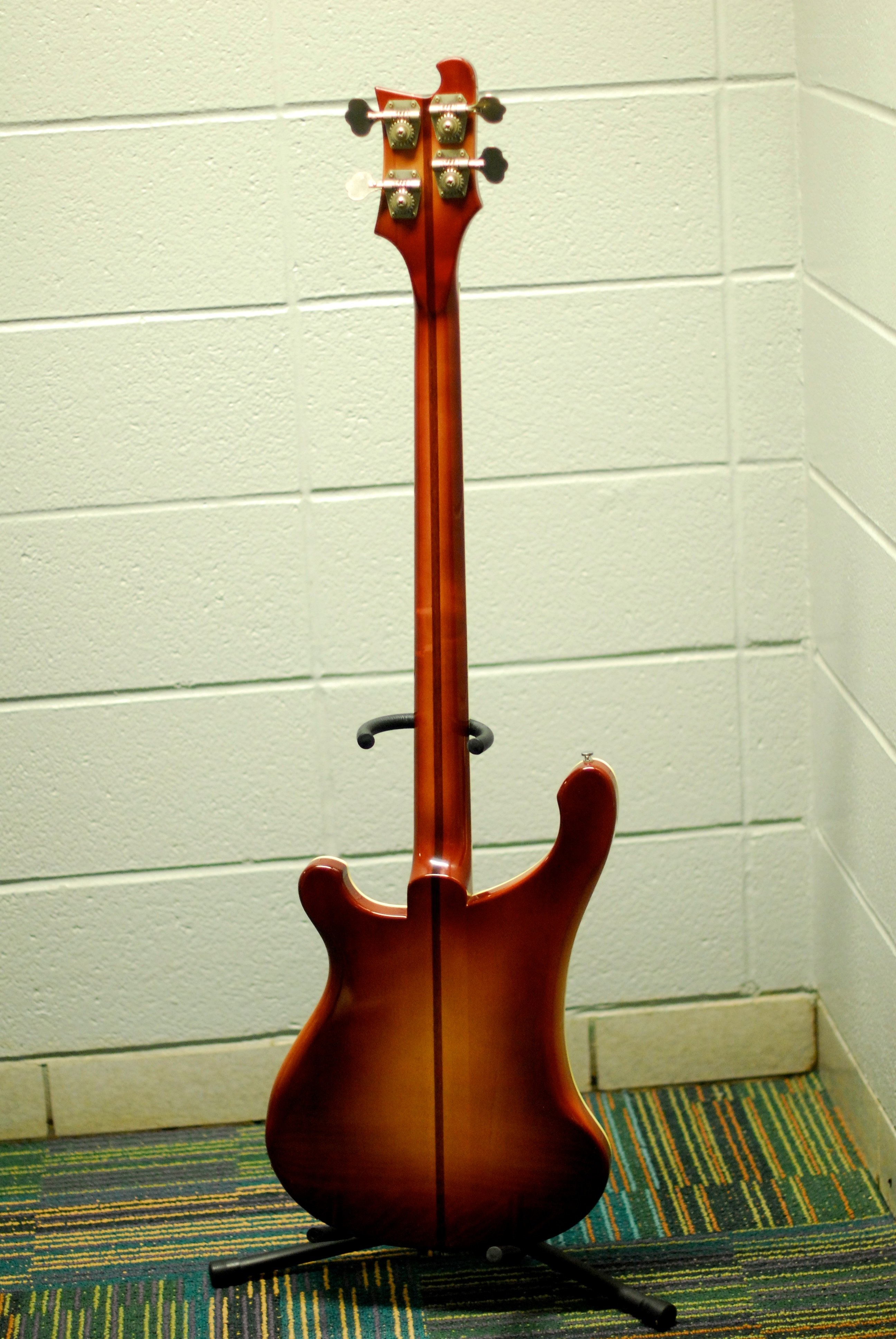bass guitar on stand