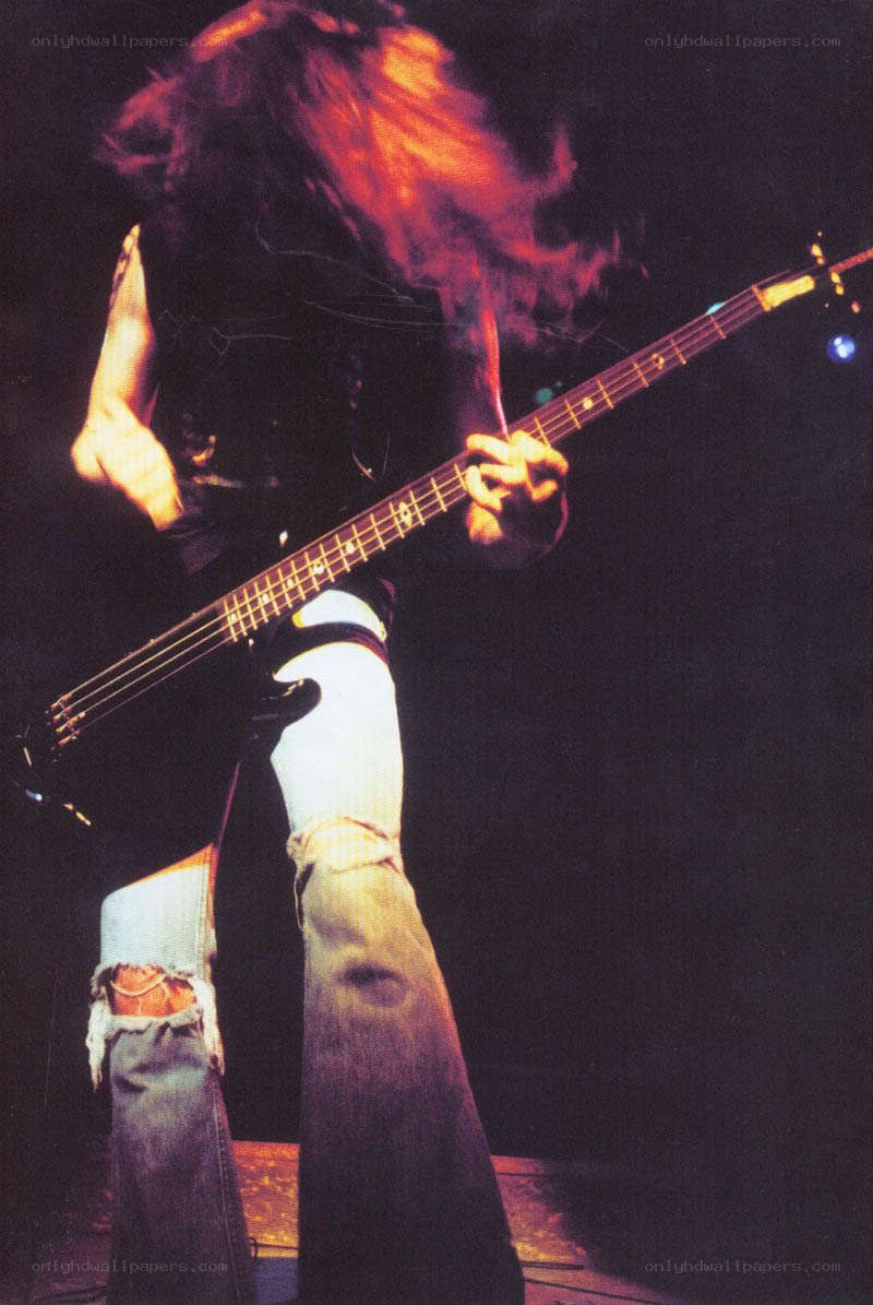 Bassist performing on stage