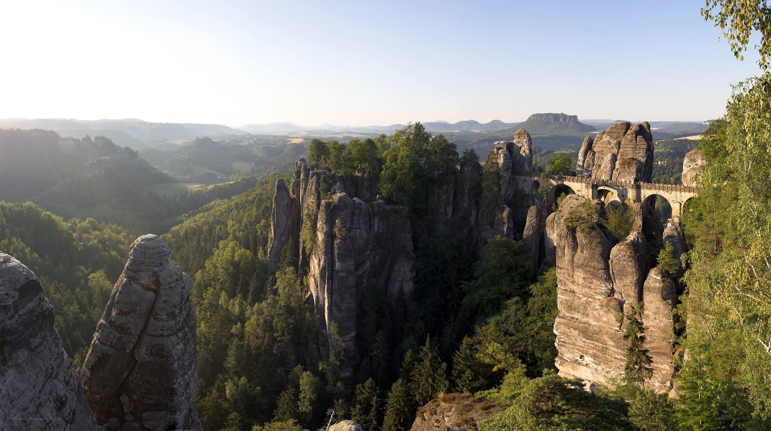 Bastei Bridge and rock formations