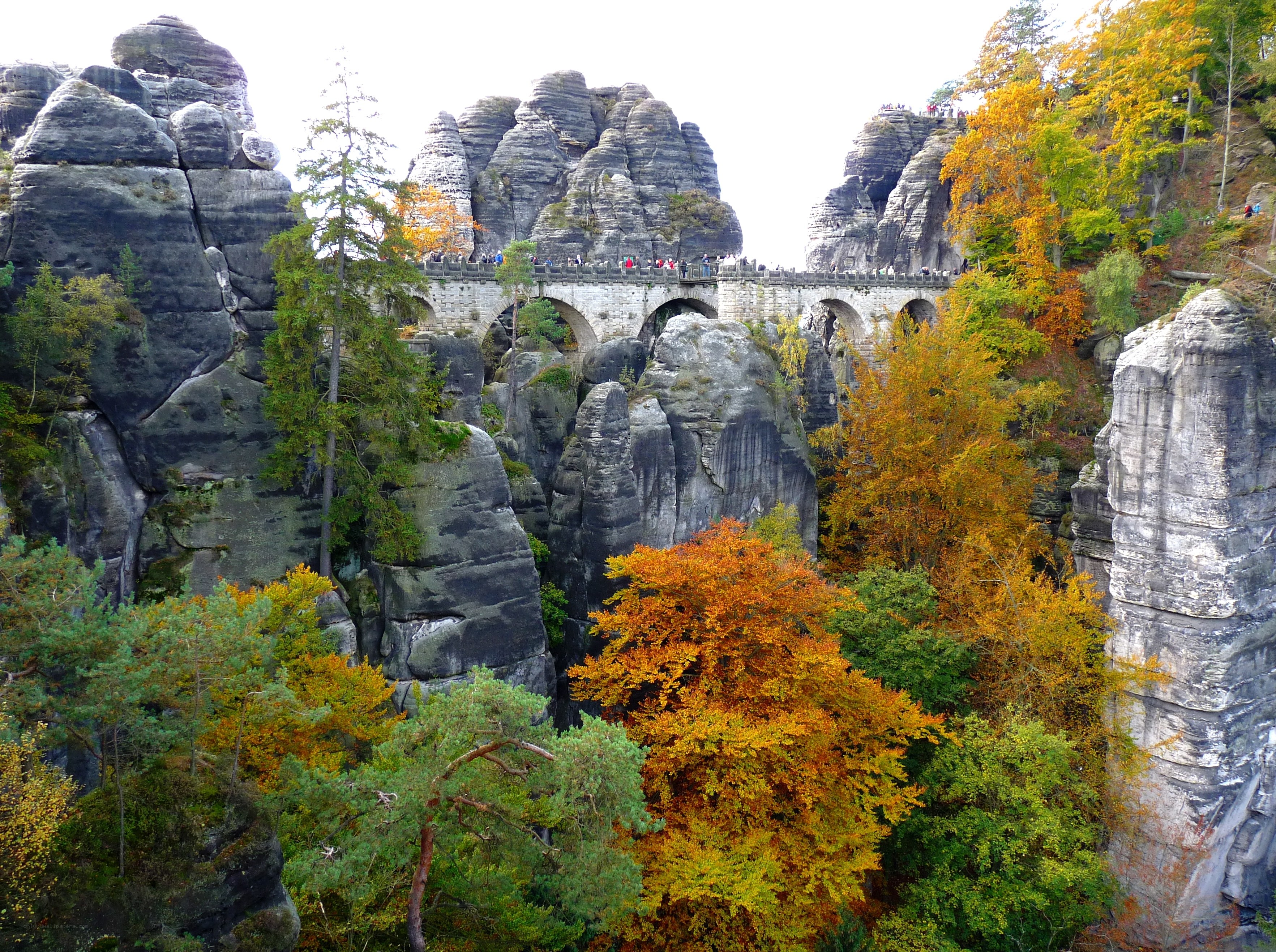 Bastei Bridge in autumn