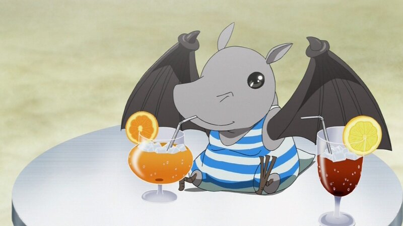 bat character with drinks