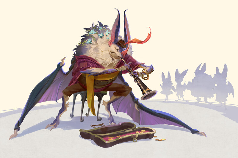 Bat-like Creature Playing Clarinet