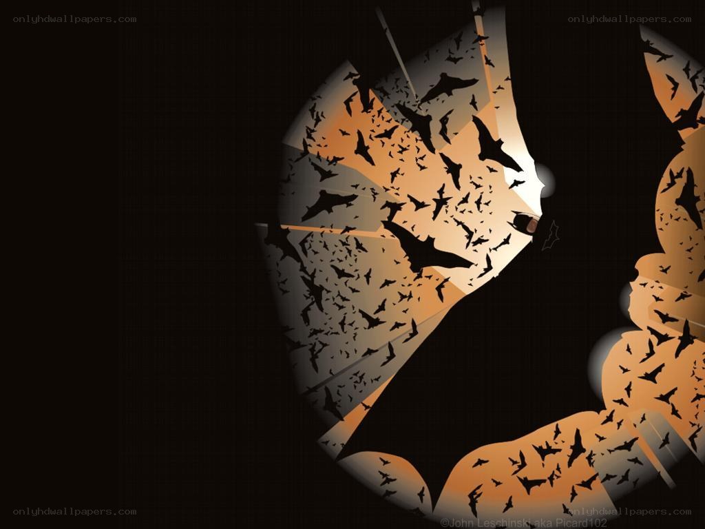 bat swarm in silhouette