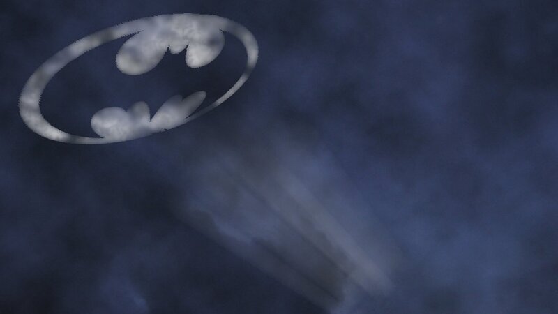 Bat Symbol in Smoke — Blue