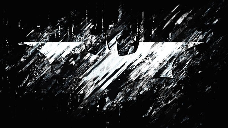Bat Symbol Logo — Black, Dark, Digital Art, Graffiti