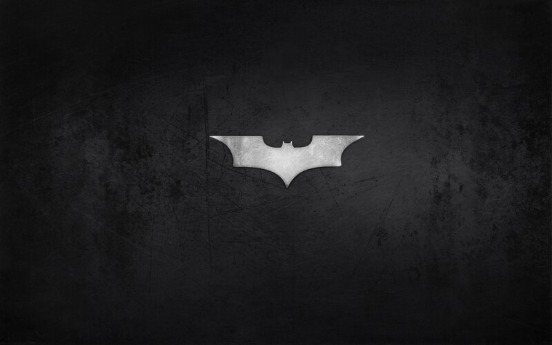 Bat Symbol Logo — Black, Dark, Minimalist