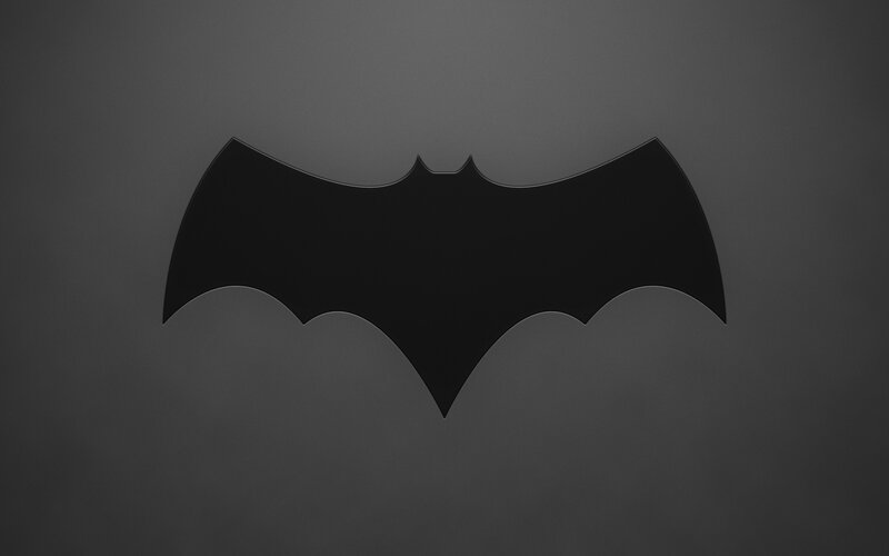 Bat Symbol Logo — Black, Dark, Vector Art