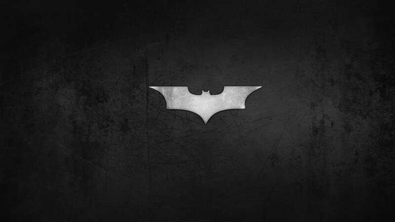 Bat Symbol Logo — Black, Dramatic, Digital Art, Dark Background, White