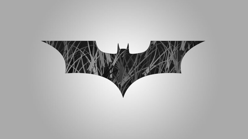 Bat Symbol Logo — Black, Minimalist, Digital Art