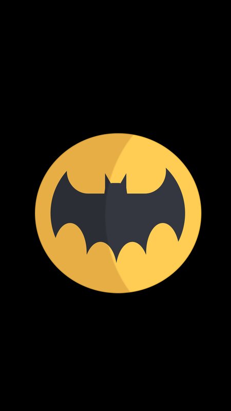 Bat Symbol Logo — Black, Minimalist, Vector Art, Circle