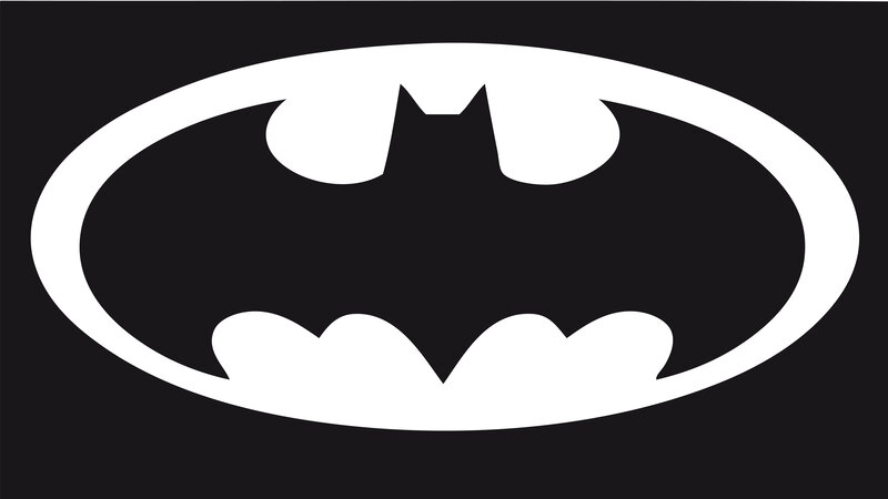 Bat Symbol Logo — Black, Minimalist, Vector Art, Oval