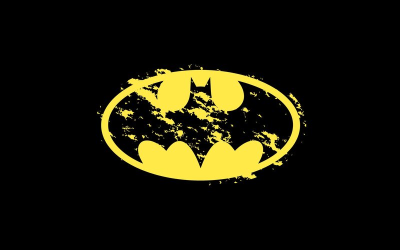 Bat Symbol Logo — Yellow, Dark