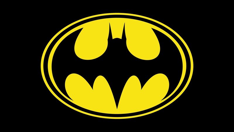 Bat Symbol Logo — Yellow, Minimalist