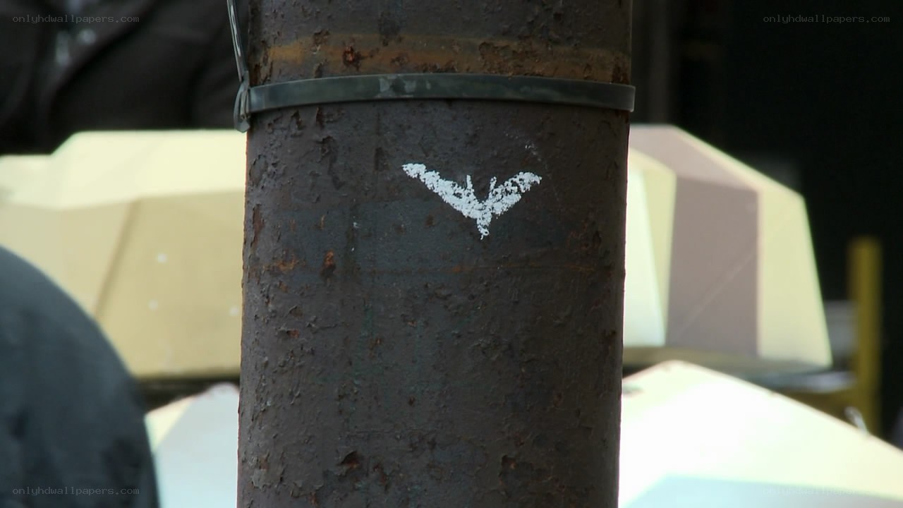 bat symbol on a pole