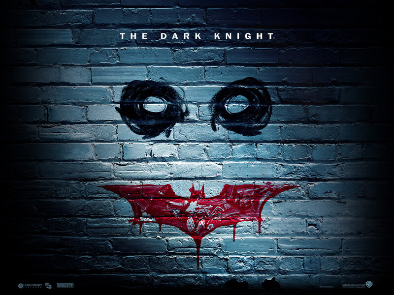 Bat Symbol on Brick Wall — Blue