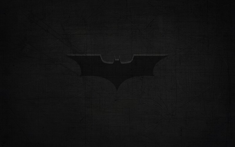 Bat Symbol on Dark Surface — Black, Minimalist
