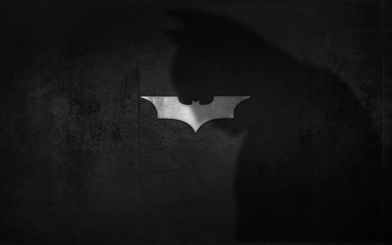 Bat Symbol on Dark Wall — Black, Dark, Dramatic, Night