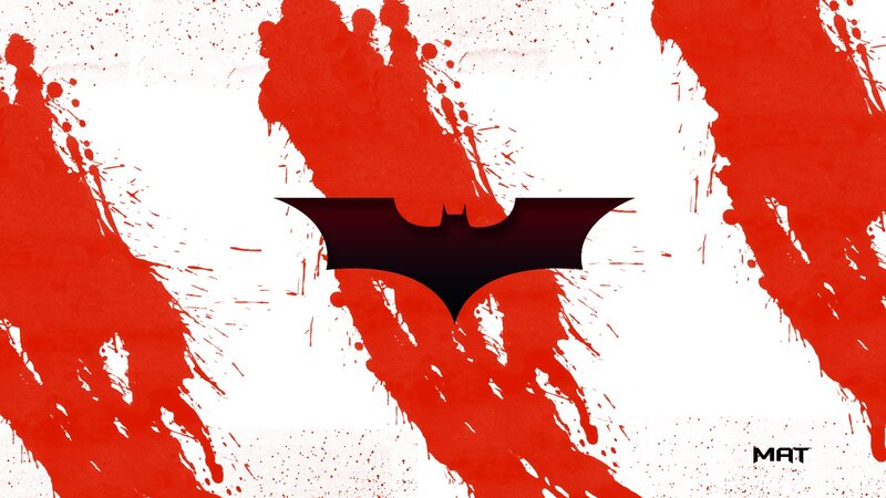 Bat Symbol on Red Background