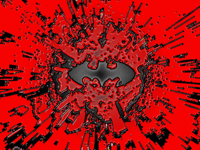 Bat Symbol on Red
