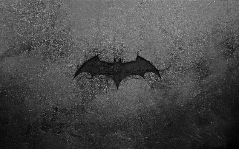 Bat Symbol on Wall — Black, Dark, Illustration