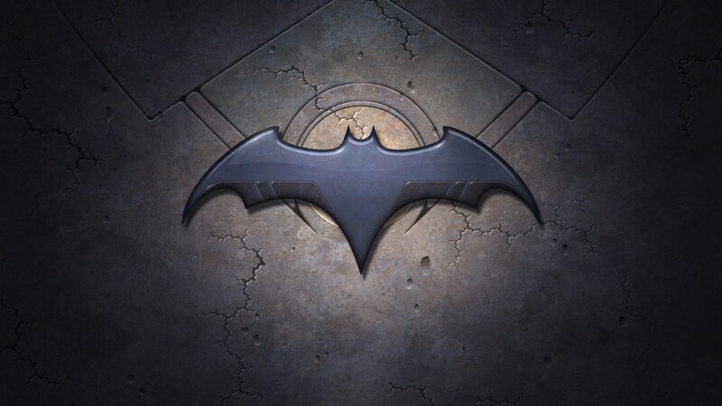 Bat Symbol on Wall — Gray, Dark