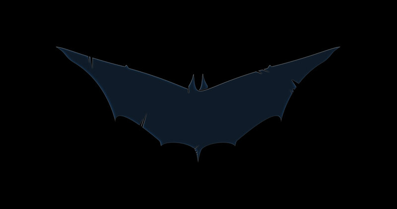 Bat Symbol Silhouette — Black, Dark
