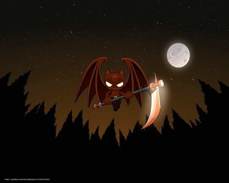 bat with scythe at night