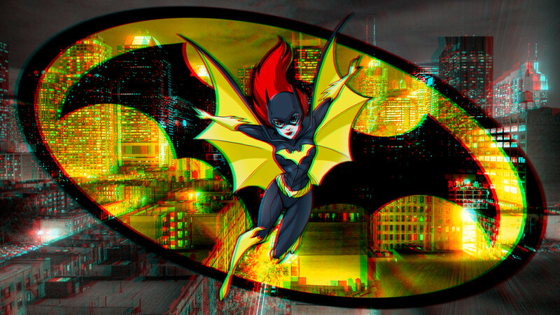Batgirl Flying over City