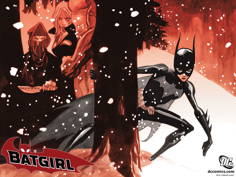 Batgirl in a snowy forest