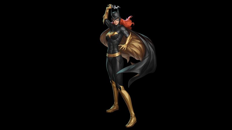 Batgirl in Costume — Black, Dramatic, Digital Art