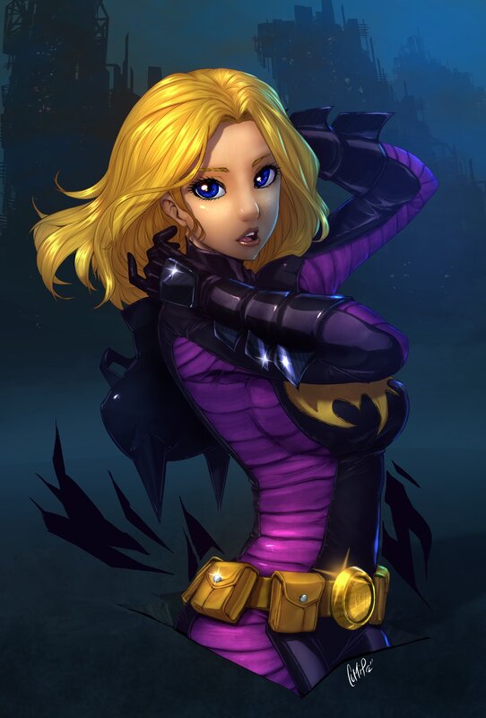 Batgirl in purple suit