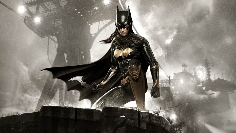 Batgirl in Rain — Black, Dramatic, Night