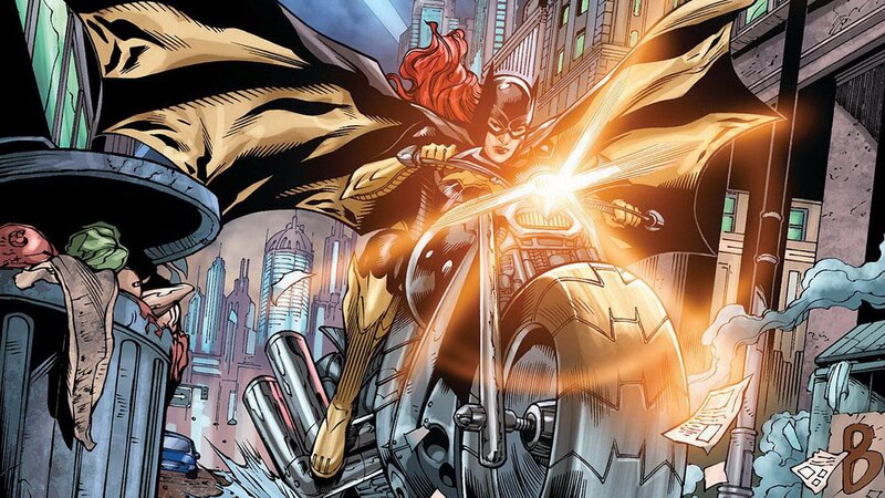 Batgirl on a motorcycle
