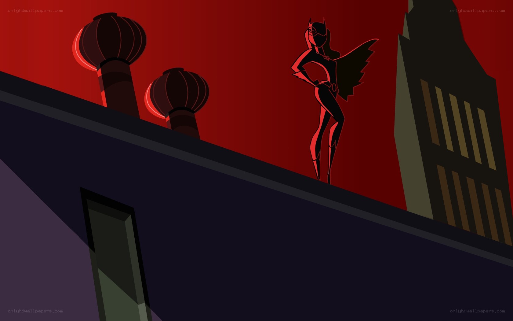 Batgirl on a rooftop