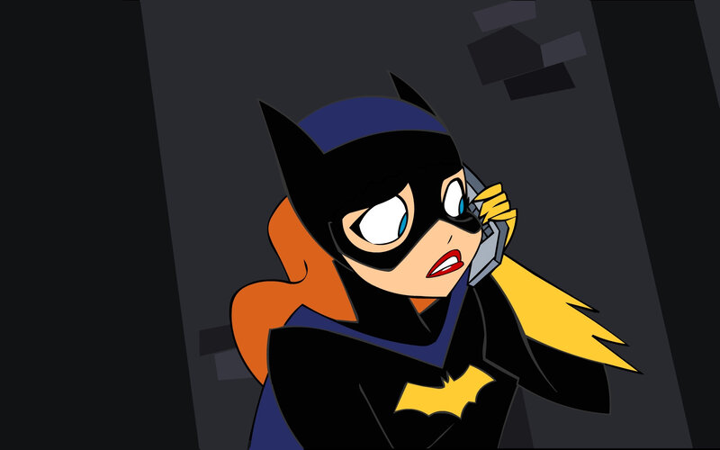 Batgirl on the phone