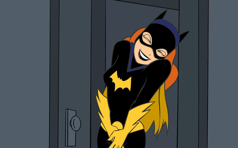 Batgirl peeking from doorway