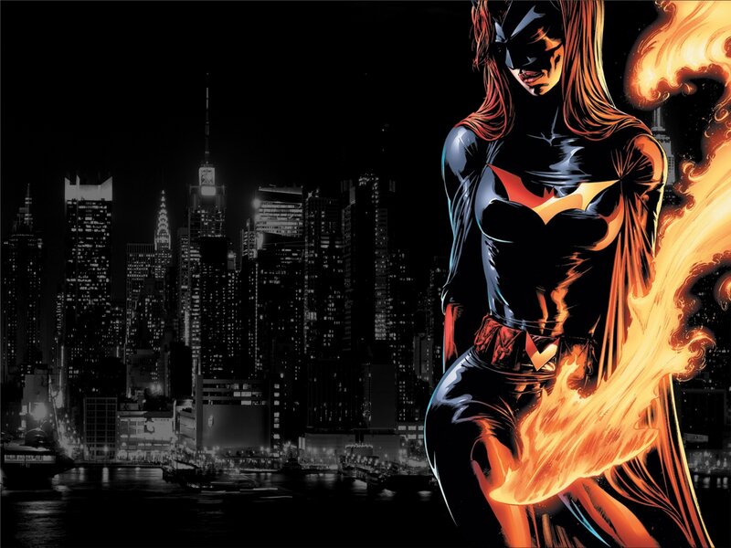 Batgirl stands in fire