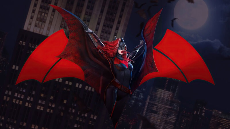 Batgirl with Red Cape