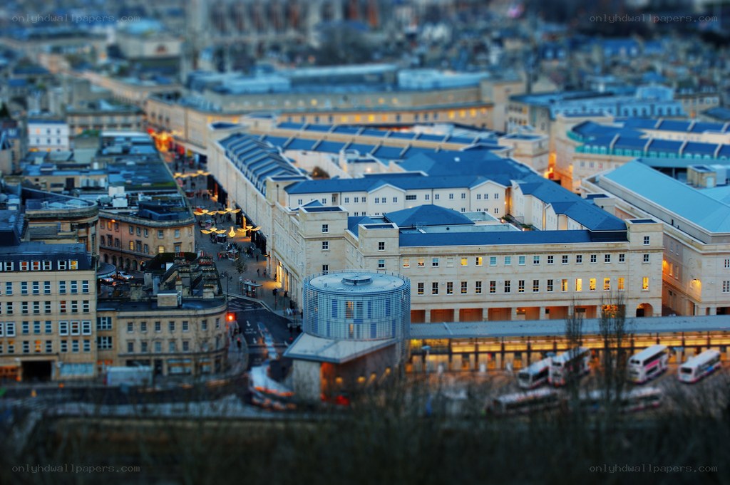 Bath cityscape at dusk