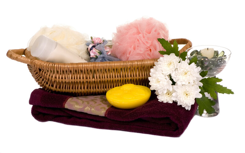 Bath Gift Basket — Brown