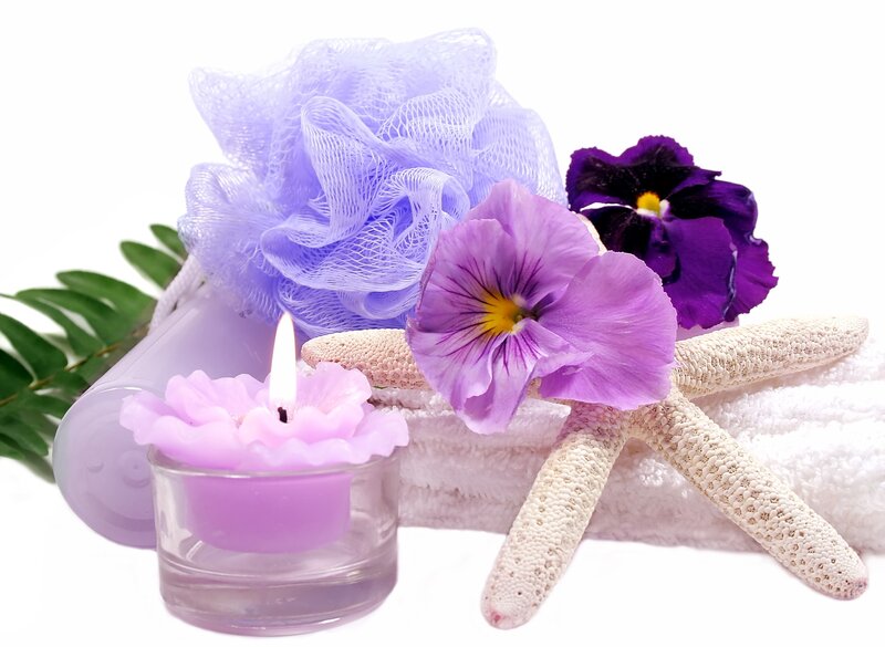 Bath Items with Flowers