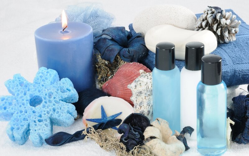 Bath products and candle arrangement