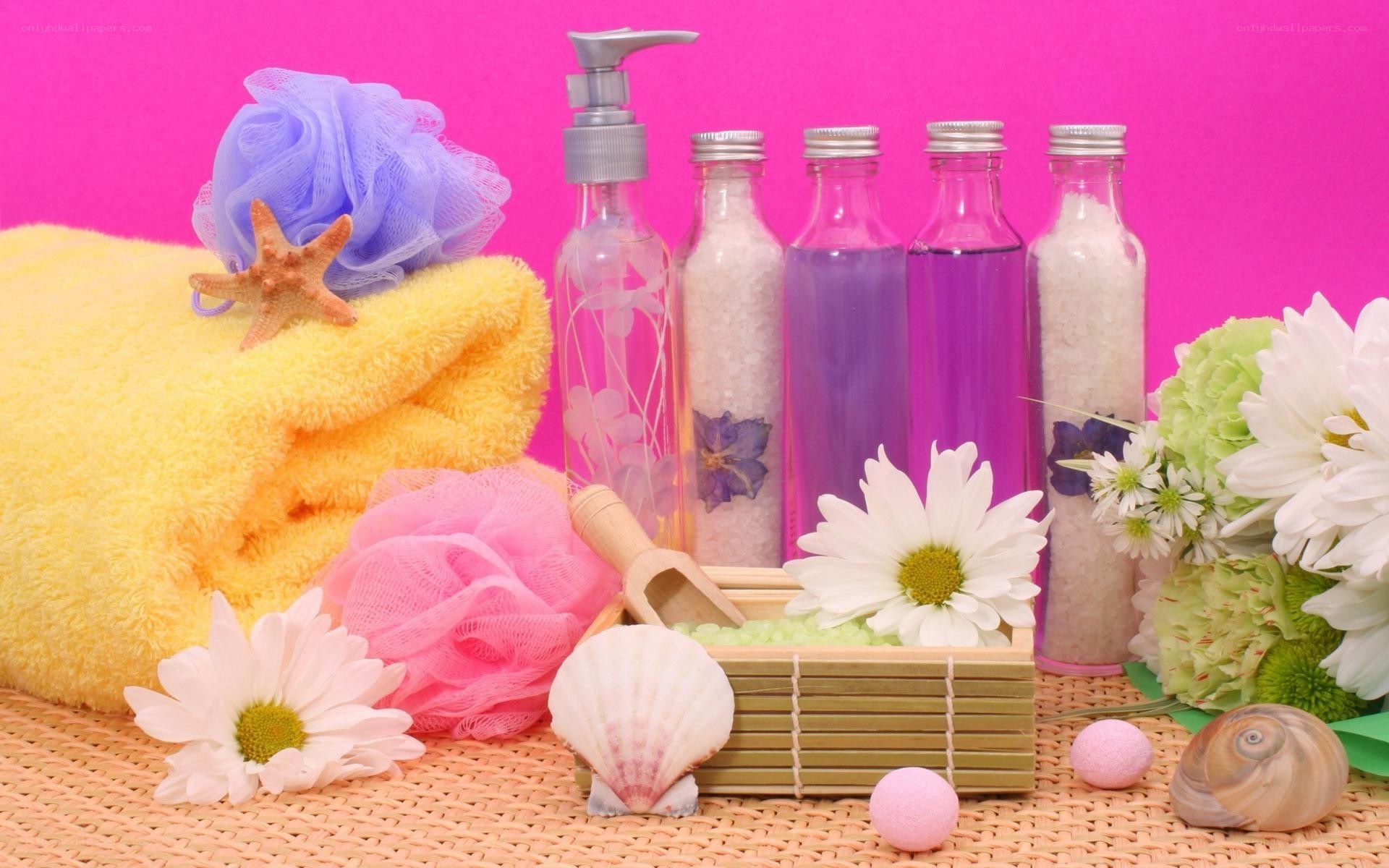 Bath products and flowers